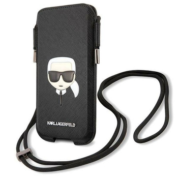 Karl Lagerfeld Saffiano Iconic Karl`s Head Pouch - taška na telefon S/M